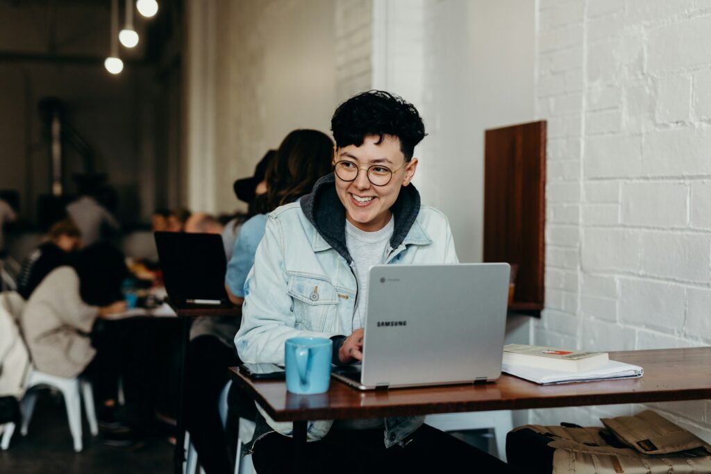 Happy business owner